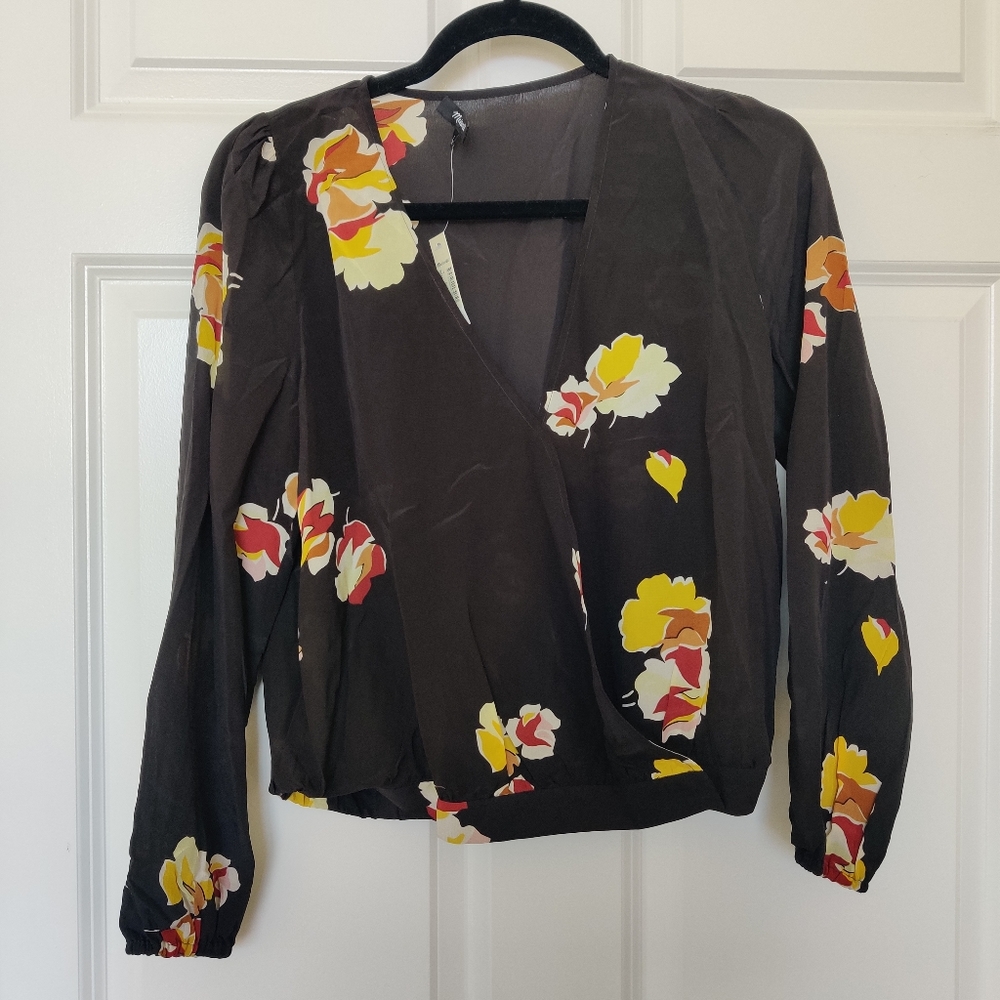 Madewell Floral Cropped Blouse Top